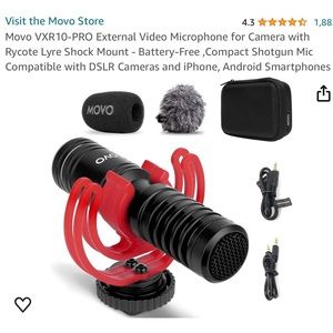 VXR-10 EXTERNAL VIDEO MICROPHONE FOR CAMERA WITH RYCOTE LYRE SHOCK
